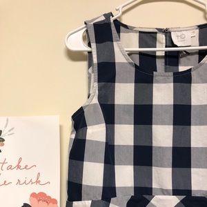 ANTHROPOLOGIE GINGHAM PEPLUM TOP